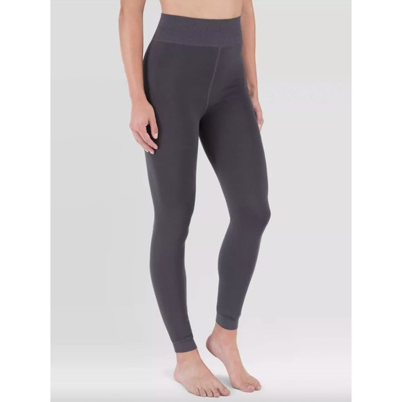 Wander by Hottotties Women Victroria Velvet Lined Leggings Grey L Stretch - Picture 1 of 10